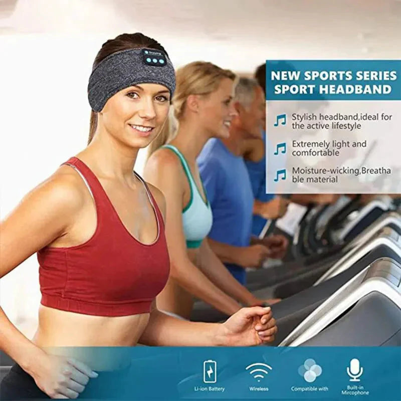 طوق رأس للنوم بتقنية البلوتوث - سماعات رأس لاسلكية، مكبرات صوت مدمجة، قماش مريح، عمر بطارية 10 ساعات