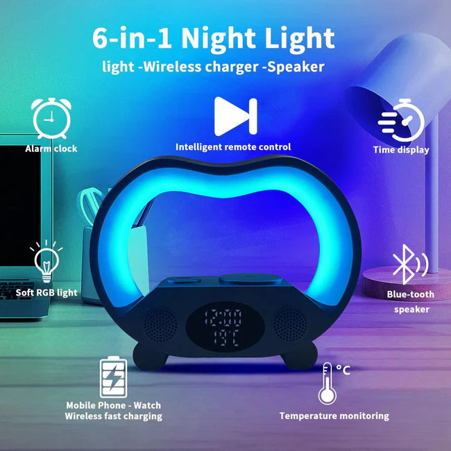 Lamp wireless charger speaker bluetooth 6 in 1 Gulf Trends